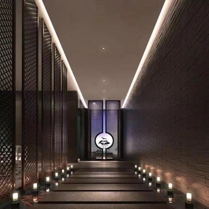 Laserowe cięcie 3 * 10ft Jali Projekt dekoracji hotelowej meble domowe szczotka złota ekran ze stali nierdzewnej 7