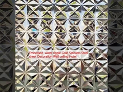 Wodorowa falistość z złota blacha ze stali nierdzewnej Dekoracja Sufit ściany Hotel