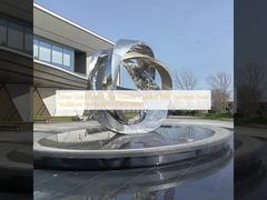 Srebrno-złota, szara, malowana proszkowo rzeźba ze stali nierdzewnej 316L do dekoracji zewnętrznej