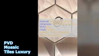 Płytki mozaikowe w kolorze złotym, różowo-złotym, czarnym PVD