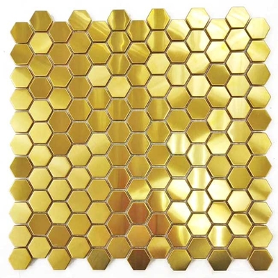 Hexagon Backsplash Płytka z polerowanego złota ze stali nierdzewnej do kuchni ISO DIN