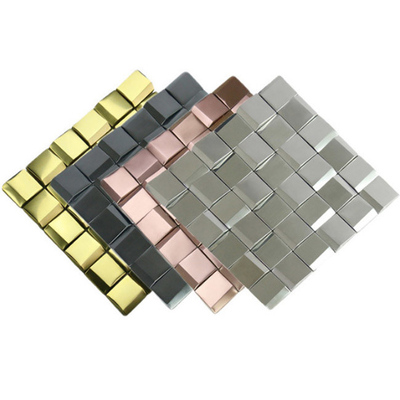 292x292mm Metalowe 3D zakrzywione płytki mozaikowe ze stali nierdzewnej Dekoracje ścienne Pokryte PVD