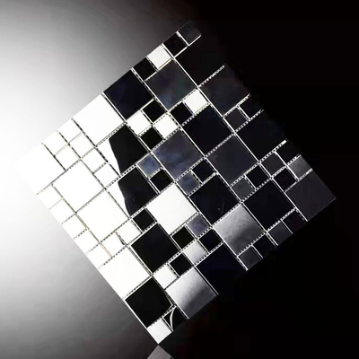30x30cm Kwadratowa czarna mozaika ze stali nierdzewnej Metalowa mozaika Backsplash
