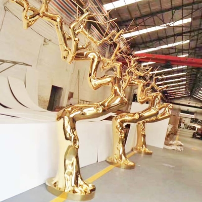 Rzeźba w kształcie lustra w kształcie lustra polerowana ze stali nierdzewnej Złota PVD Tytan ODM