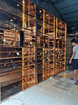 201 Półka wystawowa na wino ze stali nierdzewnej z luksusową regulacją temperatury światła