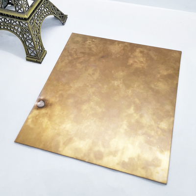 Patterned Art Antique Copper Color Stainless Steel Sheet aged effect