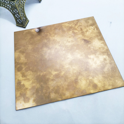 Patterned Art Antique Copper Color Stainless Steel Sheet aged effect
