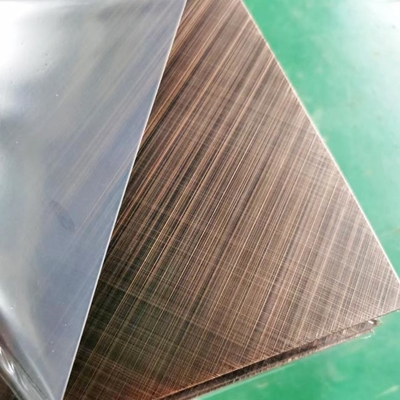 Cross Hairline Antique Copper Color Stainless Steel Sheet For Interior Design