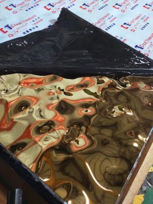 Dobra cena 4X8feet 8K Mirror Ti-Gold Water Ripple Blacha ze stali nierdzewnej do dekoracji sufitu w Internecie