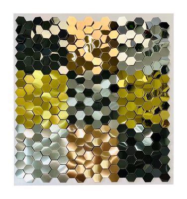 Dobra cena. Szampana złota mozaika ze stali nierdzewnej dla ponadczasowego i klasycznego stylu w Internecie