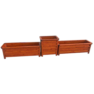 Outdoor Stainless Steel Planter With Transfer Wood Grain For Riverbanks And Parks