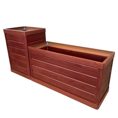 Outdoor Stainless Steel Planter With Transfer Wood Grain For Riverbanks And Parks