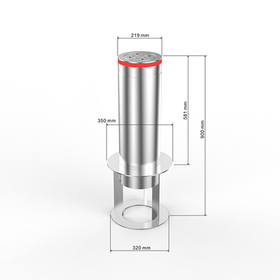 Outdoor Hairline Stainless Steel Bollard Liftable Removable With Reflective Strips
