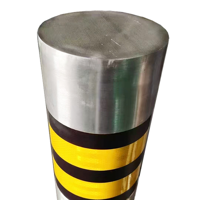 Outdoor Hairline Stainless Steel Bollard Liftable Removable With Reflective Strips
