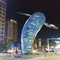 Sztuka modelowania ryb wielorybów Rzeźby zewnętrzne ze stali nierdzewnej AISI ASTM 201 ze światłem