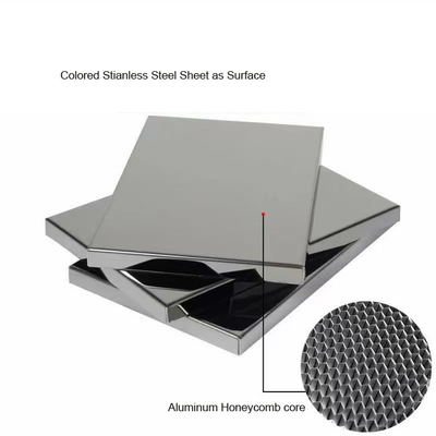 Brass Brown Antique Color 0.8MM 304 30MM Thickness Mirror Honeycomb Stainless Steel Panel