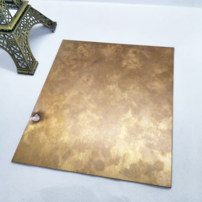 Patterned Art Antique Copper Color Stainless Steel Sheet aged effect