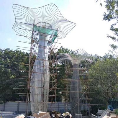 Grey Gold Color Powder Coated 304 Wapiti Stainless Steel Sculpture For Outdoor Project