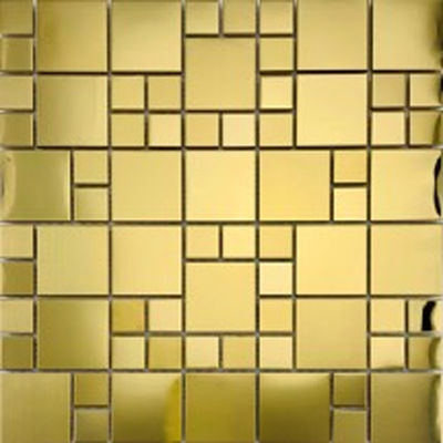 Dobra cena. 48*48MM Piękna kwadratowa metalowa mozaika ze stali nierdzewnej do dekoracji jadalni w domu w Internecie
