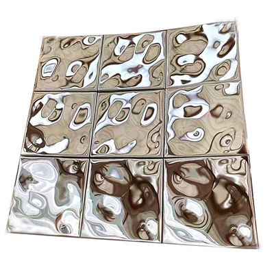 Lustro Srebro Wodny Krąg 304 Płytki mozaikowe ze stali nierdzewnej 300x300mm Do dekoracji wnętrz
