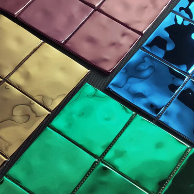 Dobra cena 430 304 Naklejka ścienna z mozaiką ze stali nierdzewnej na klej kuchenny w Internecie