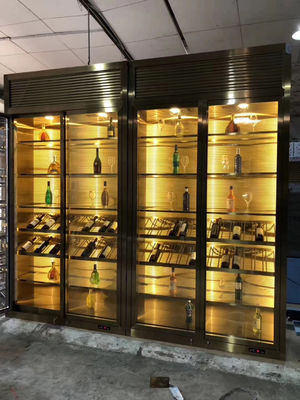 Dobra cena SUS ASTM 304 Szafki na wino ze stali nierdzewnej 316L Miedź Antyczna linia włosów Szczotkowany pokój Zimna temperatura w Internecie