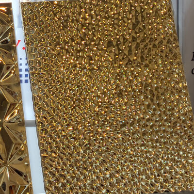 Dobra cena 316L 304 0,8MM grubość lustro Wave Gold PVD Color Hammer Panel w Internecie