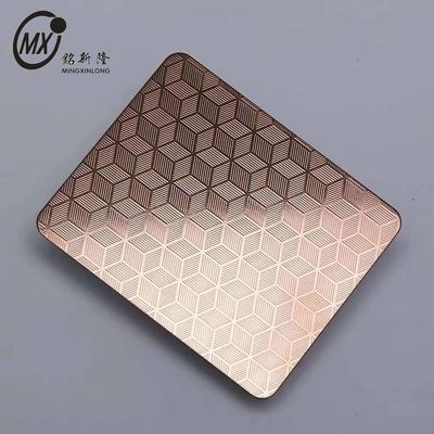 Dobra cena Grubość 1 mm 1,5 mm Rose Gold Color Embossed Stainless Steel Sheet w Internecie