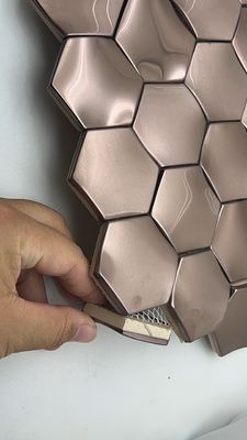 Dobra cena Płytki mozaikowe ściany krawędzie Panele ze stali nierdzewnej kolor różowego złota w Internecie