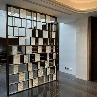 Dobra cena 304 Gold Rose Brass Color Brushed Matt Laser Hollow Rustless Steel Room Divider w Internecie