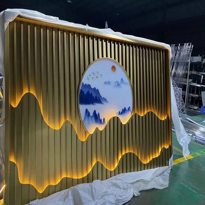 Malarstwo krajobrazowe w stylu chińskim Wysokiej klasy składany na zamówienie ekran metalowy ze stali nierdzewnej