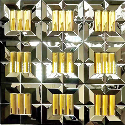 3D Unikalne Teksturowane Panele Sztuki ściennej Mosaik metalowy ze stali nierdzewnej
