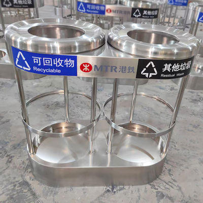 Dobra cena Stalowy kosz na śmieci do metra, niestandardowe produkty metalowe ze stali nierdzewnej do stacji metra w Internecie