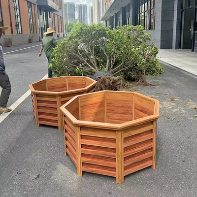 Outdoor Stainless Steel Planter With Transfer Wood Grain For Riverbanks And Parks