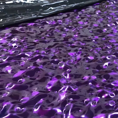 304 Fioletowa Woda Ripple Tłoczona Lustro 8k Blacha Ze Stali Nierdzewnej Do Ściany Sufitu Ktv Hotel