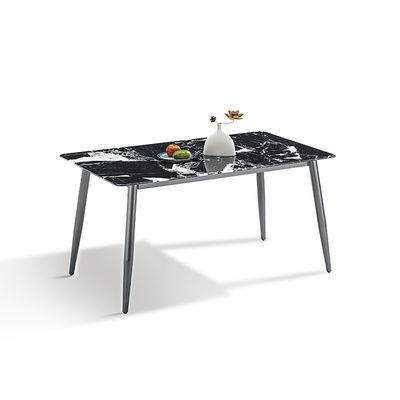 Dobra cena Nowoczesny stolik z ścierowanego kamienia Stolik jadalny z bazy stali węglowej w Internecie