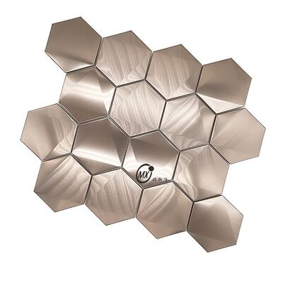 Waterproof Moisture-Resistant And Easy-To-Clean Hexagon  201 304  Stainless Steel Mosaics