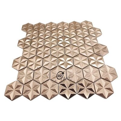 Bliski Wschód Niebieska powierzchnia szczotkowana Popularny wystrój Róża złota i srebrna Kolor aluminiowy Metalowa mozaika