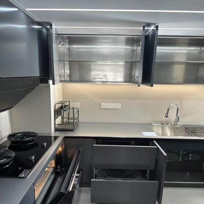 Dobra cena Stainless Steel Kitchen Cabinets For Outdoor Customizable Sizes Modern Style With Sink Drawer Slide And Storage Accessories (Stałe szafki kuchenne z nierdzewnej stali) w Internecie