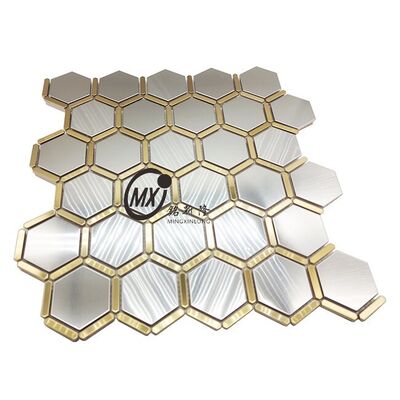 Paski mozaiki ze stali nierdzewnej w kształcie cegiełek do dekoracji w stylu industrialnym