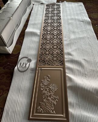 Dobra cena Chiński styl laserowy wycięty ścianka z stali nierdzewnej z wzorem kwiatowym i PVD Titanium w Internecie