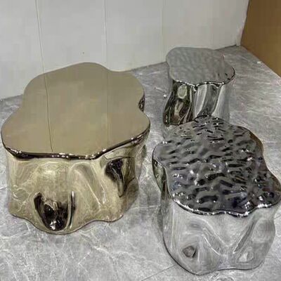 Lekki luksusowy elektroplasty Hollow Cloud 201 304 lustro/polerowany stolik kawowy ze stali nierdzewnej