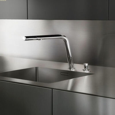 5mm/6mm/8mm/10mm 304Sandblasted Scratch-Resistant Stainless Steel Countertop z zlewem
