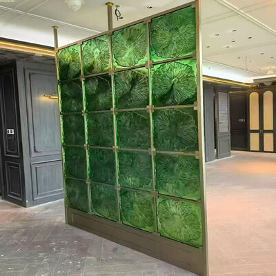 Dobra cena Luxury Emerald Green Glass Rozdzielca pomieszczeń ze stali nierdzewnej Ekran dekoracyjny dla projektu wnętrz willi w Internecie