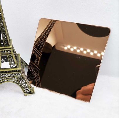 Dobra cena 0,55 do 3 mm lustrzana polerowana blacha ze stali nierdzewnej Czerwona miedź do dekoracji ścian w Internecie